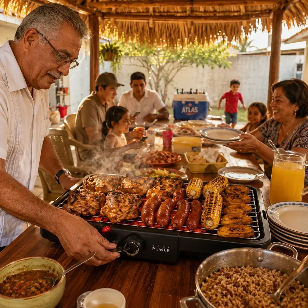 Asador en reunión familiar