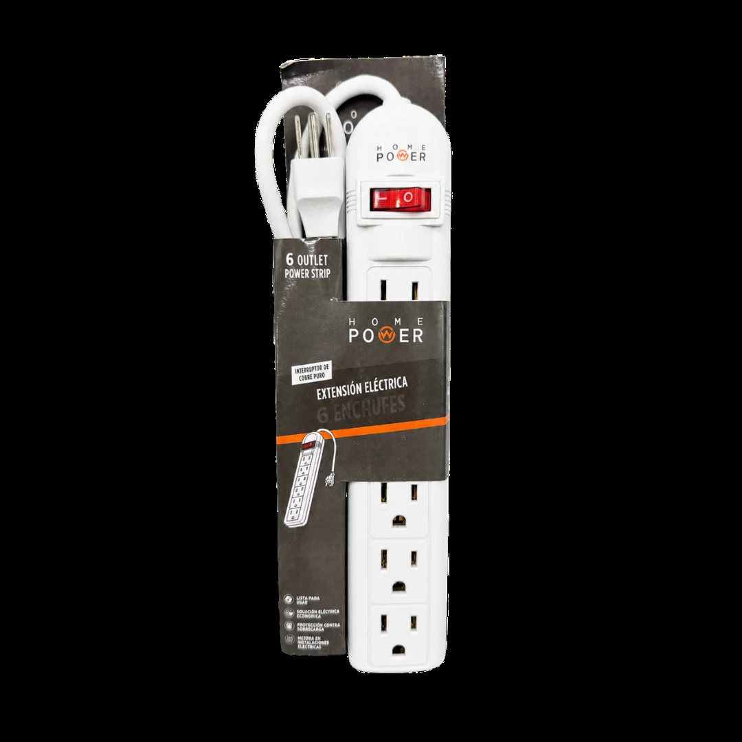 Regleta Polarizada 6 Tomas — HomePower PTY